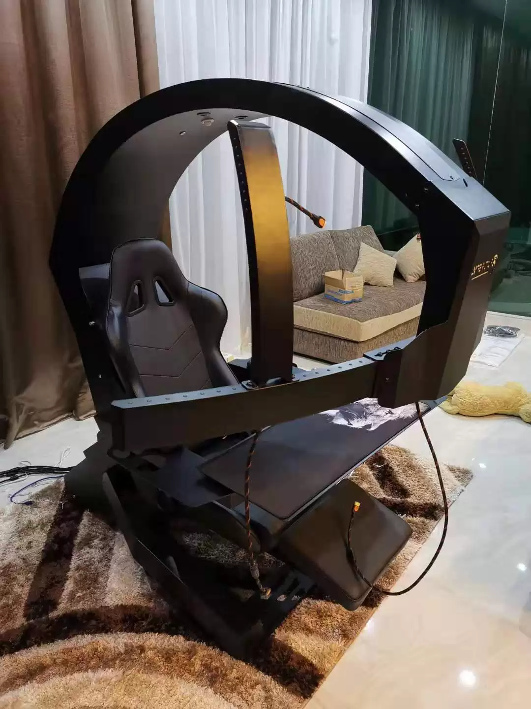 Model 320 Computer cockpit chair workstation support up to 5 screens zero gravity one click Racing / Boss seat with massage Most affordable and easy move upstairs 